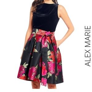 Alex Marie NWT Jacquard & Velvet Cocktail Dress, 8